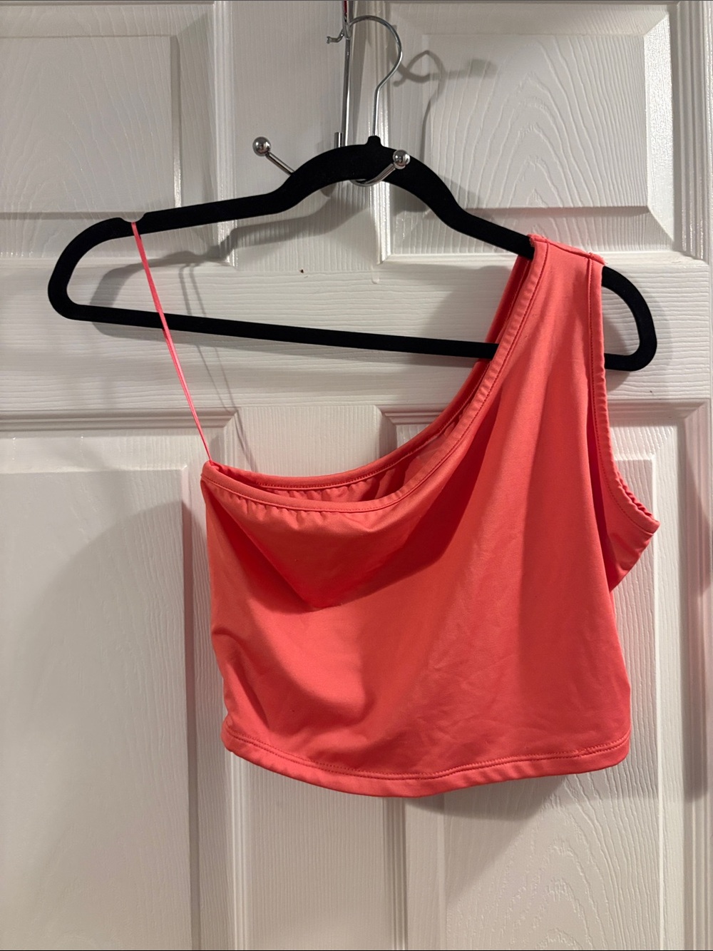 Altar'd State Coral One-Shoulder Crop Top